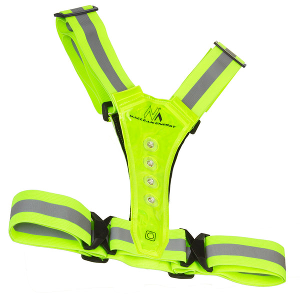 Bretele reflectorizante LED, Maclean MCE425, verde