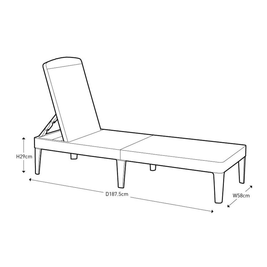 Sezlong reglabil Jaipur Sun Lounger, Curver, antracit