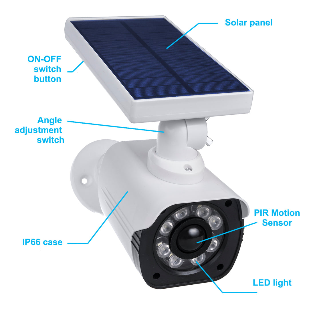 Camera falsa de supraveghere SOL1800S, cu panou solar, baterie reincarcabila, senzor de miscare