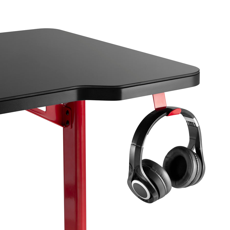 Birou gaming LED, maxim 100 kg, Nanors RS163, 120 x 60 cm, negru-rosu