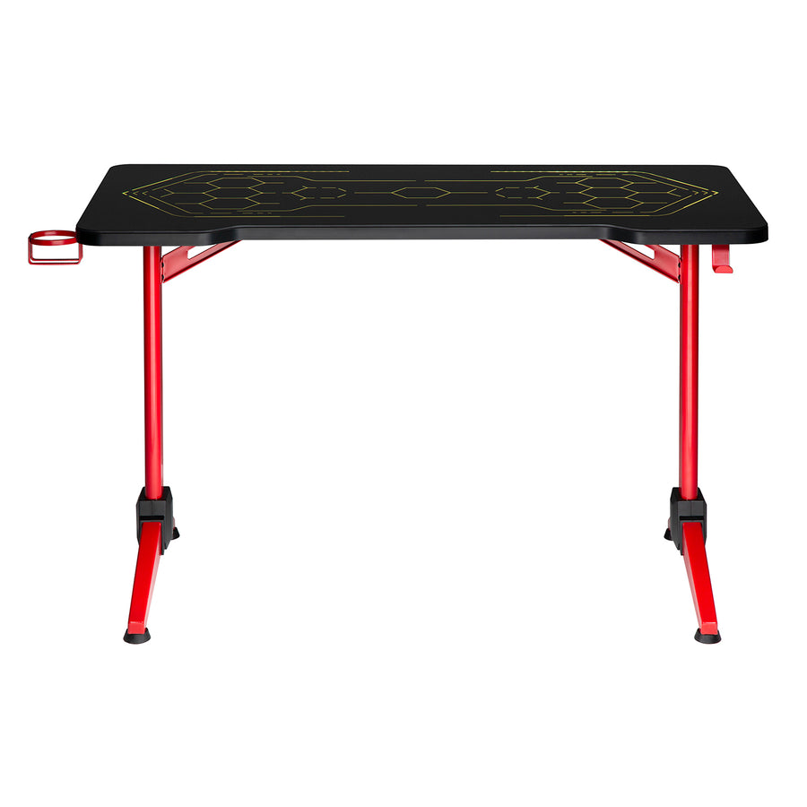 Birou gaming LED, maxim 100 kg, Nanors RS163, 120 x 60 cm, negru-rosu