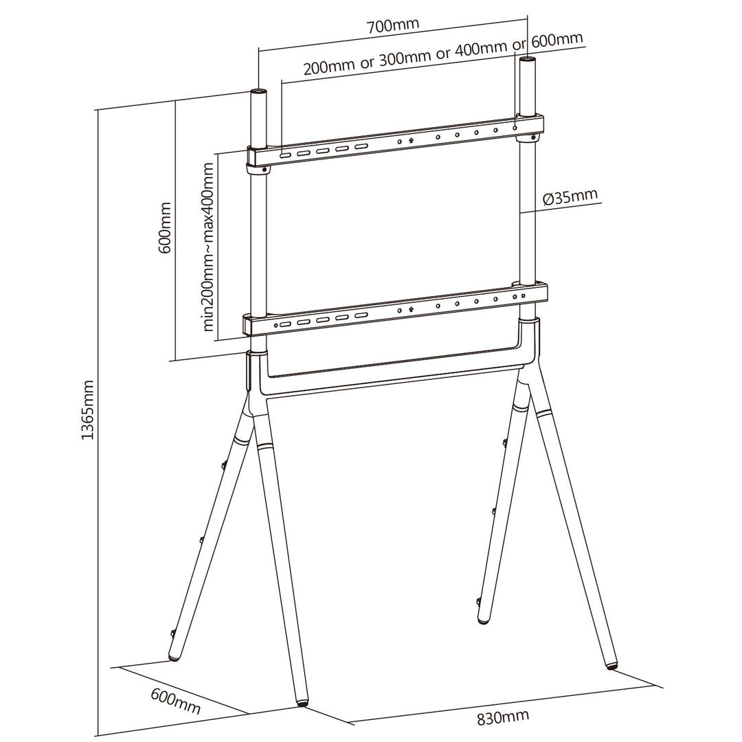 Suport TV Maclean MC-926, 49-70", negru, până la 40 kg, VESA 600x400