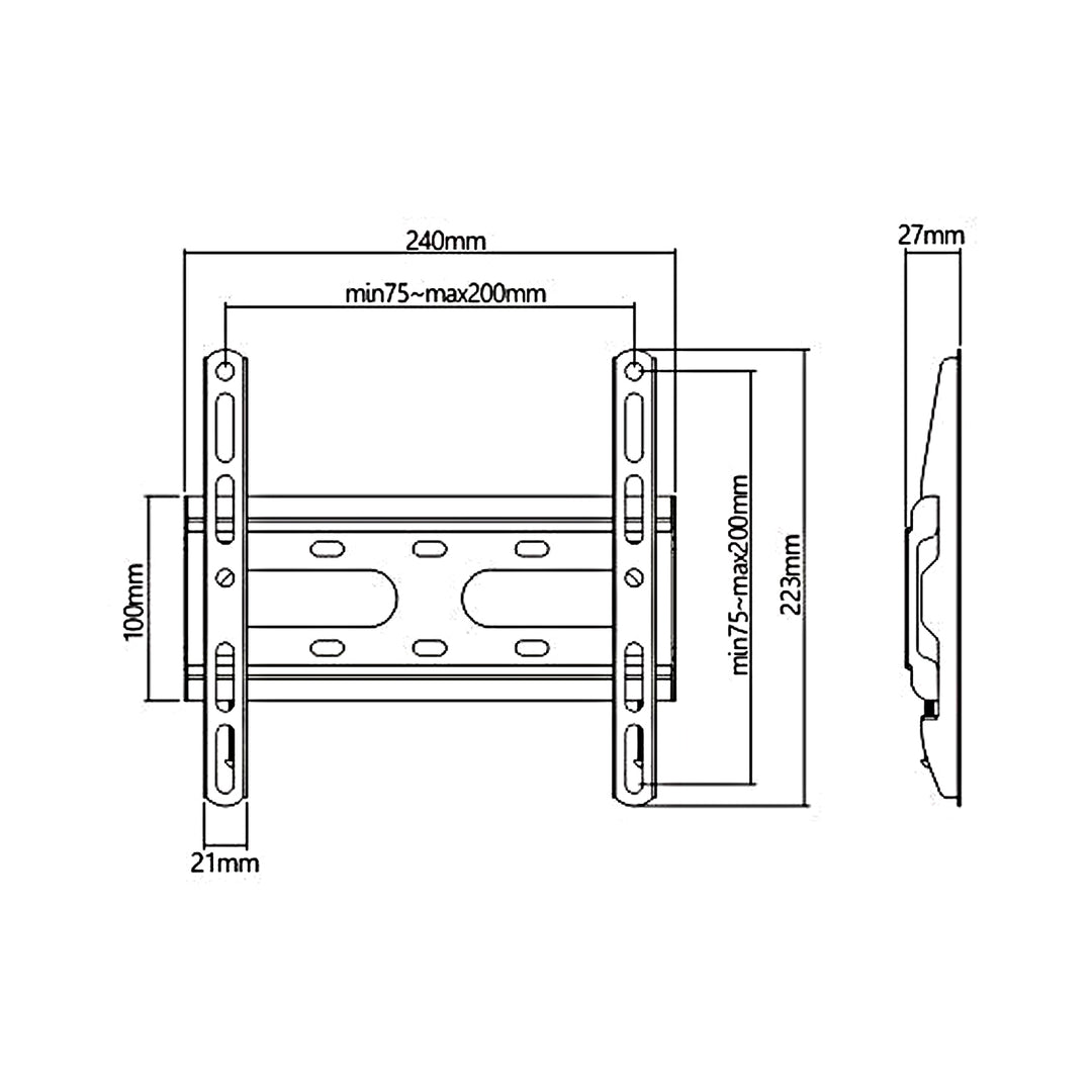 Suport economic pentru televizor Maclean, max. VESA 200x200, 23-42", 45 kg, negru, MC-937