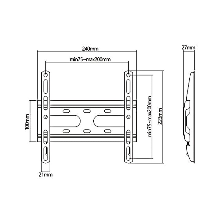 Suport economic pentru televizor Maclean, max. VESA 200x200, 23-42", 45 kg, negru, MC-937