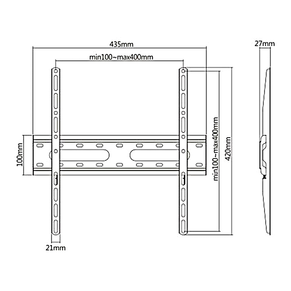 Suport TV economic Maclean, max VESA 400x400, 32-55", 45kg, negru, MC-938