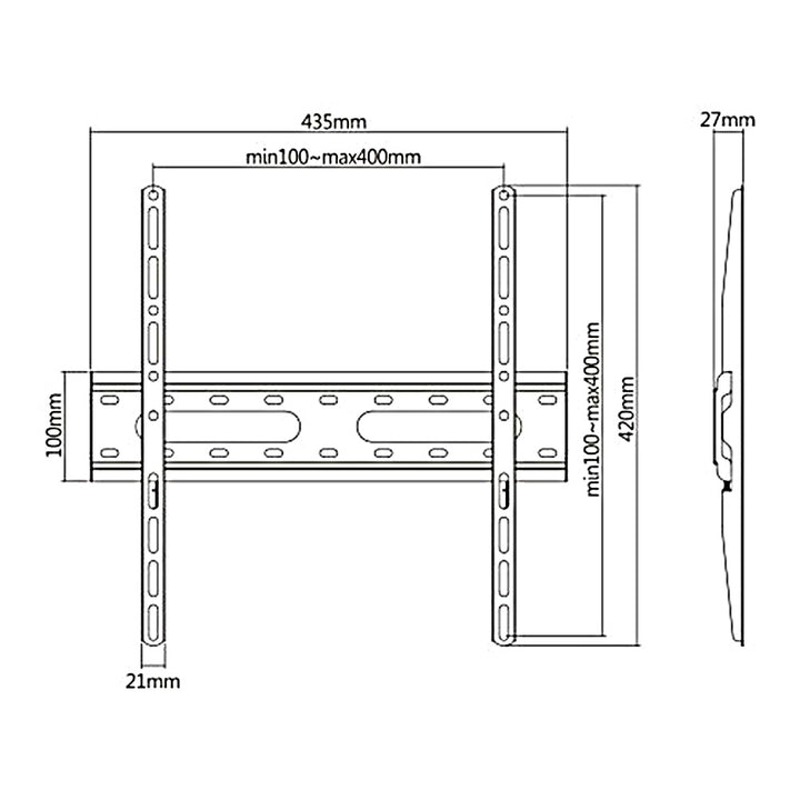 Suport TV economic Maclean, max VESA 400x400, 32-55", 45kg, negru, MC-938
