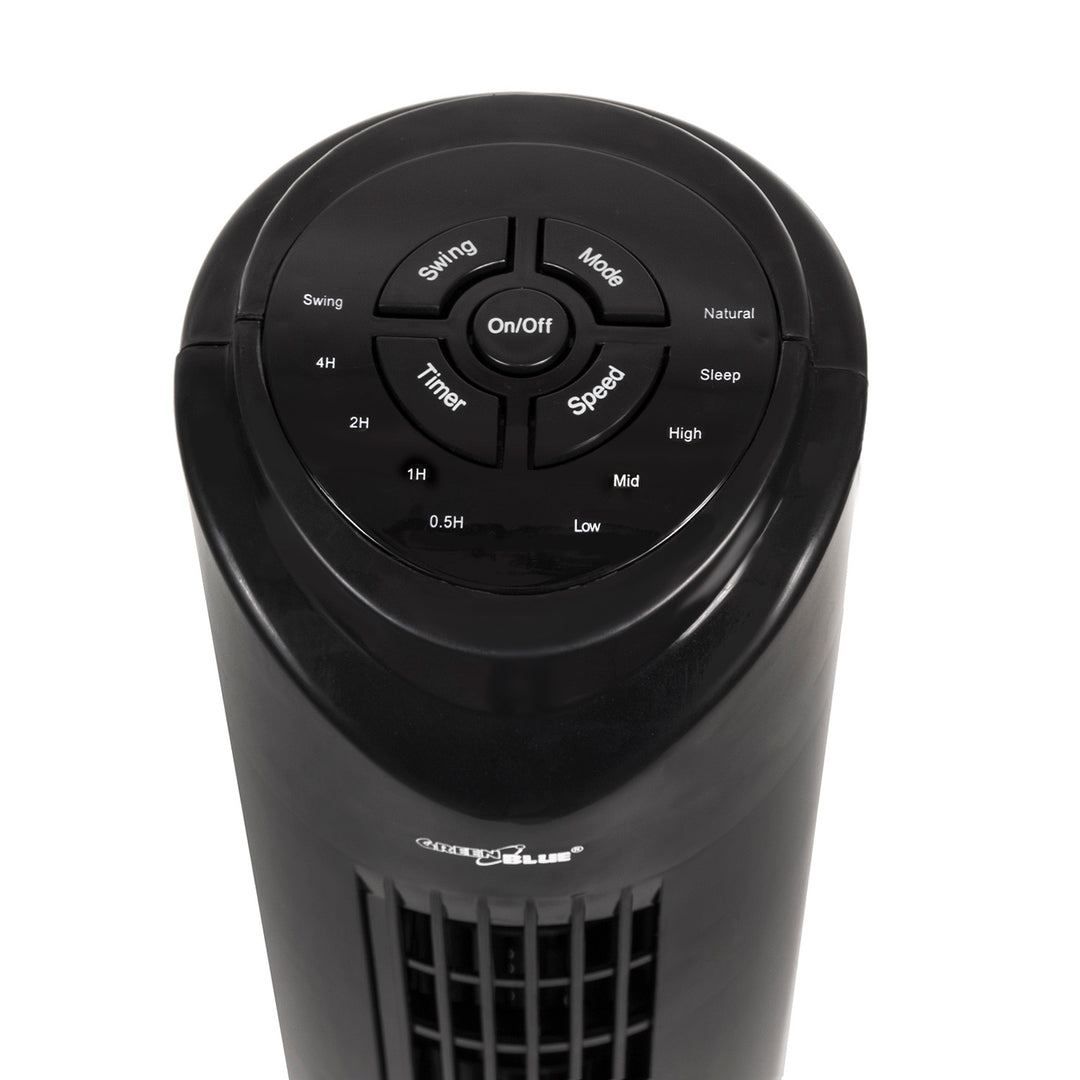 Ventilator turn GreenBlue GB645, cu telecomanda, 82 cm, negru, 3 viteze