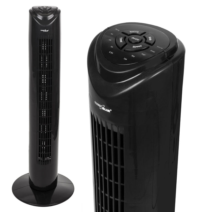 Ventilator turn GreenBlue GB645, cu telecomanda, 82 cm, negru, 3 viteze