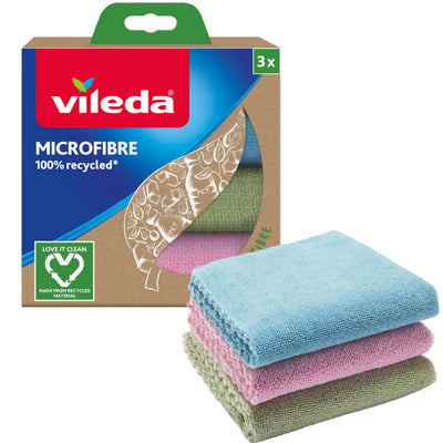 Set de 3 cârpe Vileda Microfiber 100% reciclate