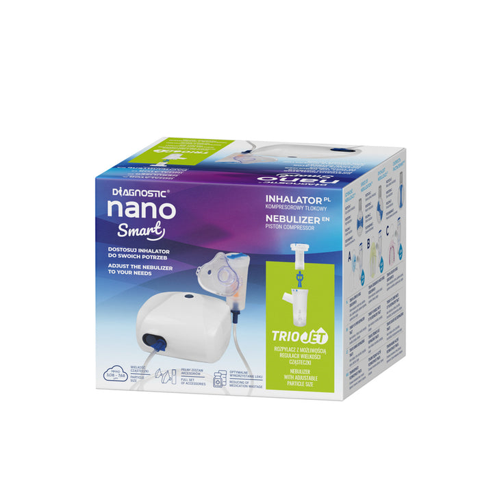 Inhalator de diagnosticare Nano Smart echipat cu nebulizatorul Trio Jet