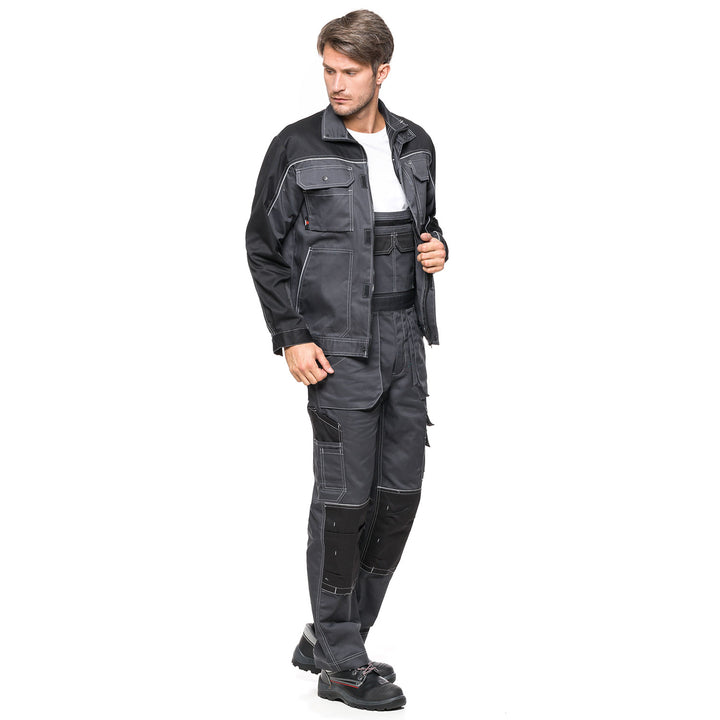 HELIOS BIB PANTALONI GRI-NEGRU Dimensiune 48 (86-90)