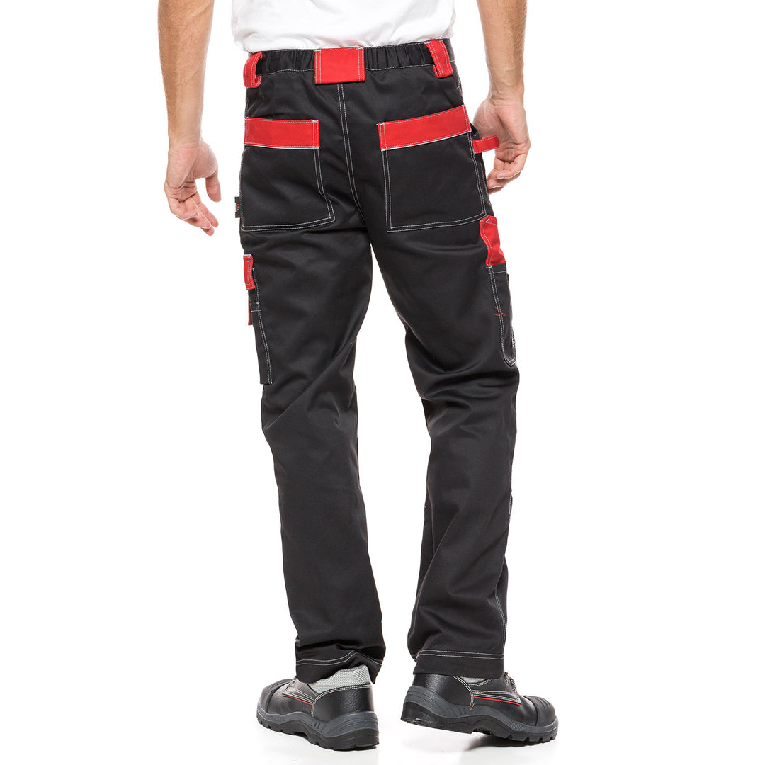 HELIOS PANTALONI NEGRU / ROSU Mărime 48 (86-90)