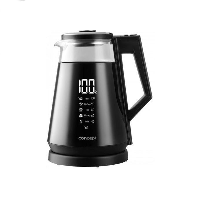 CONCEPT RK4170 Ceainic electric Afișaj digital 5 Reglare temperatură Pivotare Păstrează funcția caldă 360 ° 1,7 L