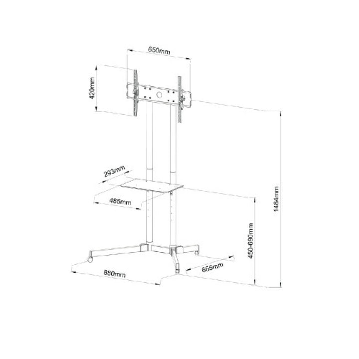 Suport universal pentru televizor cu raft Suport pentru televizor 30-65" stand VESA 600x400 până la 60 kg