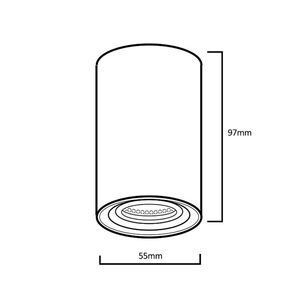 Spot de tavan Maclean MCE458 W/W, GU10, rotund, aluminiu, 55x100mm, alb