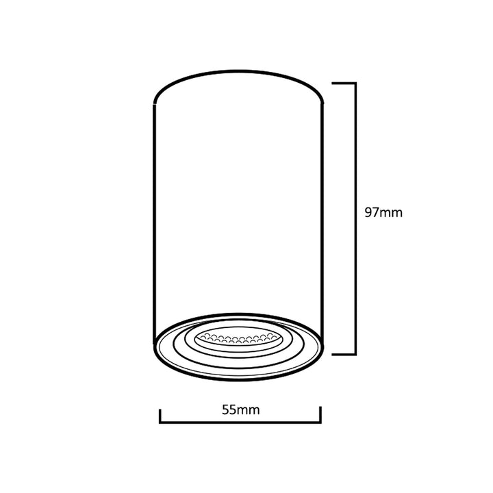 Spot de tavan Maclean MCE458 W/W, GU10, rotund, aluminiu, 55x100mm, alb