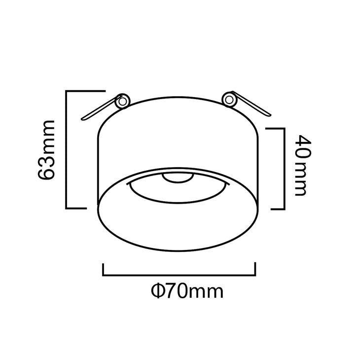 Spot de tavan incastrat Maclean MCE457 W/G, GU5.3, rotund, aluminiu, 70x40mm, alb/auriu