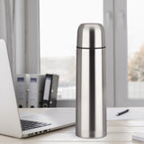 Sticlă izolată Thermos din oțel inoxidabil cu pahar de băut și geantă de transport pentru băuturi calde sau reci (750ml)