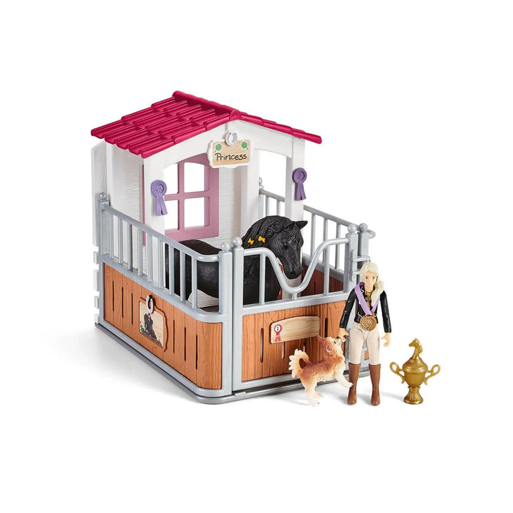 Schleich SLH42437 Schleich Horse Club Set Tori și Princess Horse Horse Stable Doll Dog Playset Accesorii