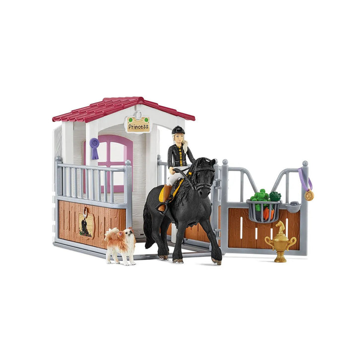 Schleich SLH42437 Schleich Horse Club Set Tori și Princess Horse Horse Stable Doll Dog Playset Accesorii