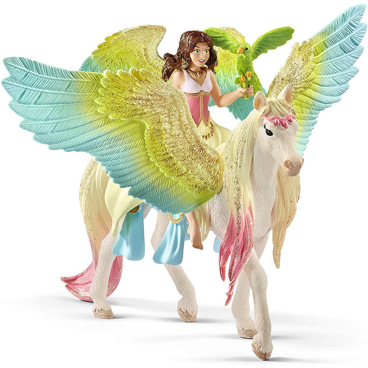 Schleich SLH70566 Schleich Bayala Schleich Bayala Fairy Surah Glitter Pegasus Jucărie de jucărie