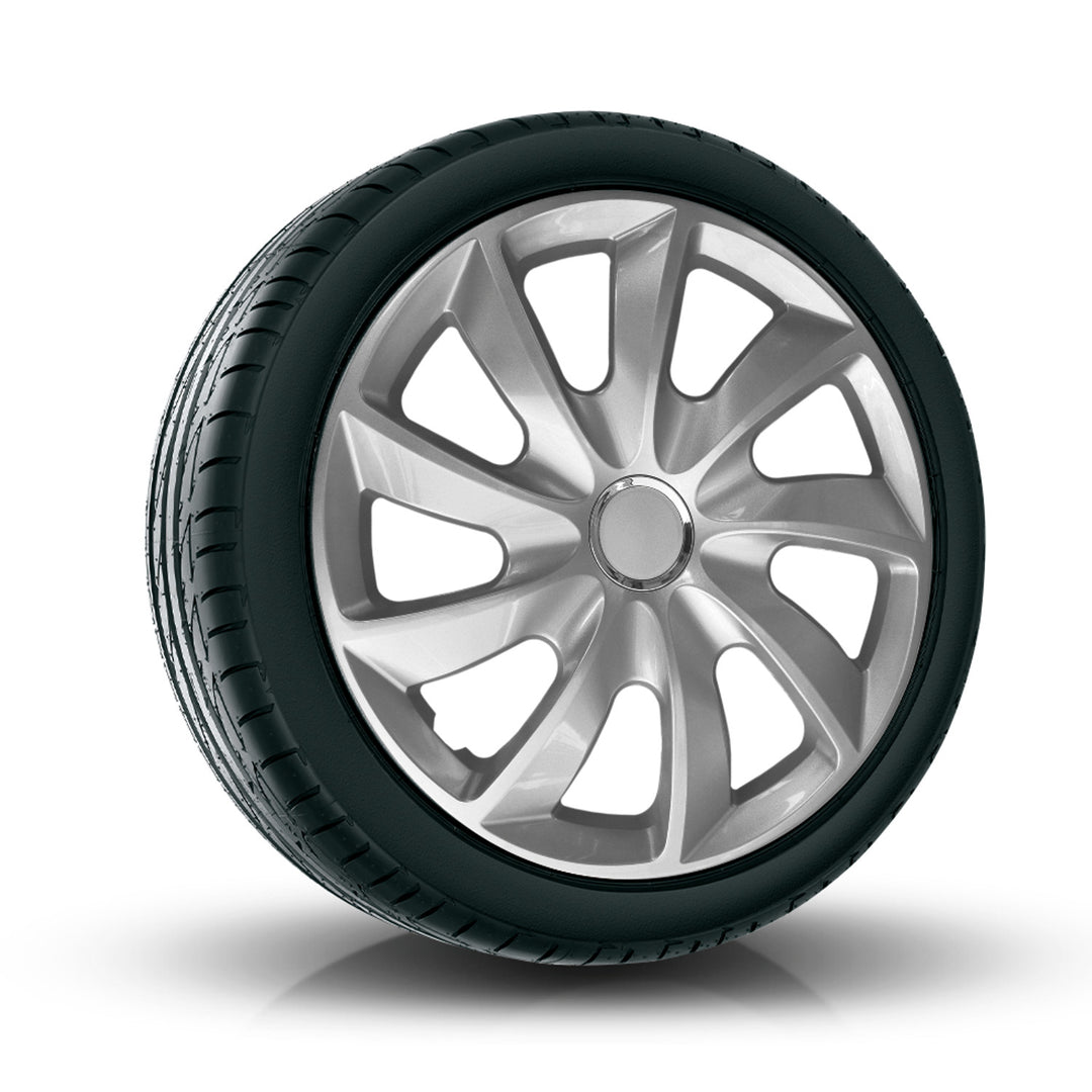 Apărători de roți argintii de 13 inch Stig NRM 4x Apărători de roți OPEL FORD CITROEN AUDI VW