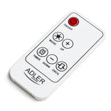 Incalzitor ceramic Adler AD 7723 cu afișaj LCD, telecomandă, cronometru si protecție împotriva supraîncălzirii, 2000 W