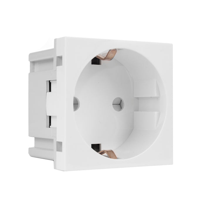 Priza simpla tip F (germana), Maclean MCE719W, alb