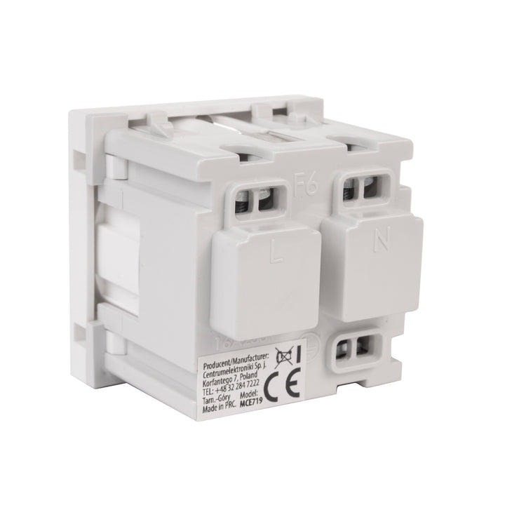 Priza simpla tip F (germana), Maclean MCE719W, alb