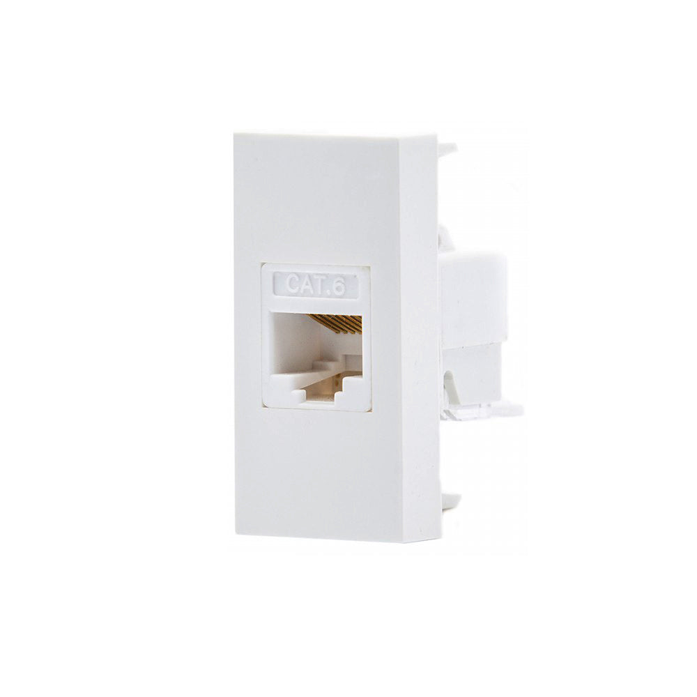 Priza LAN Maclean, MCE725W, alba, simpla, categorie 6