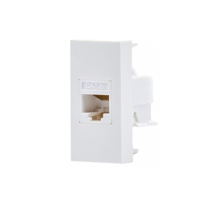 Priza LAN Maclean, MCE725W, alba, simpla, categorie 6