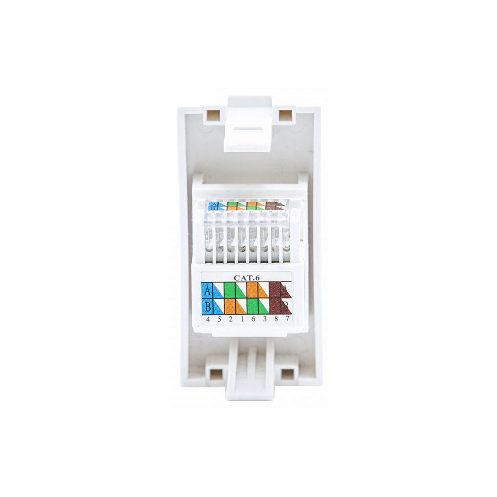 Priza LAN Maclean, MCE725W, alba, simpla, categorie 6