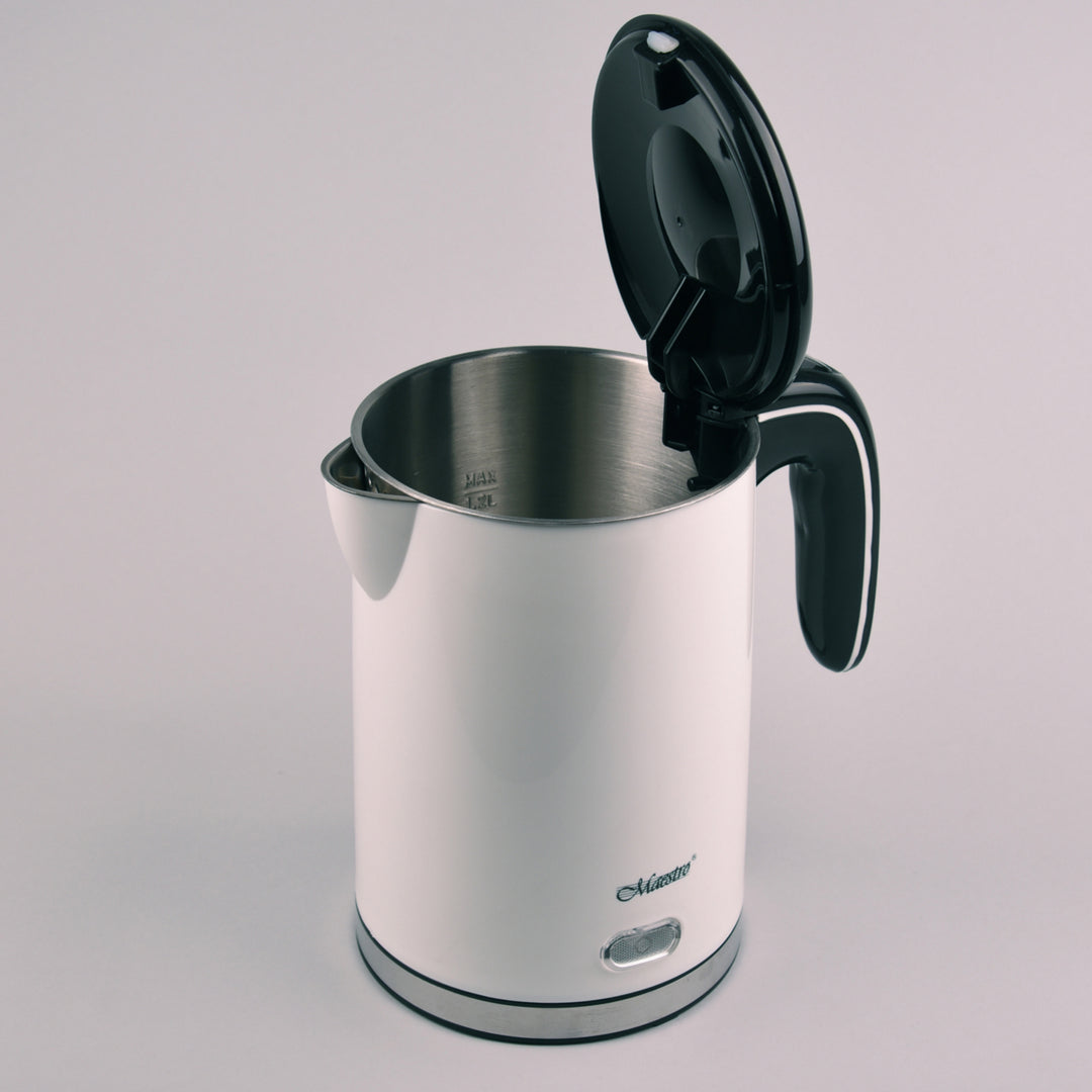 Ceainic electric din oțel inoxidabil Kettle 1.2L 1500W (alb)