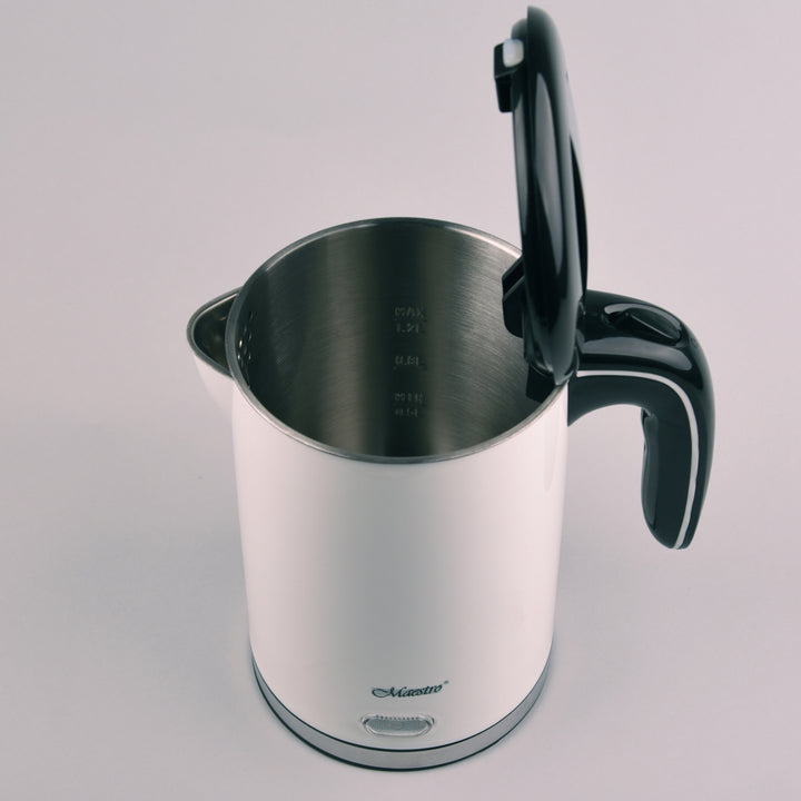 Ceainic electric din oțel inoxidabil Kettle 1.2L 1500W (alb)