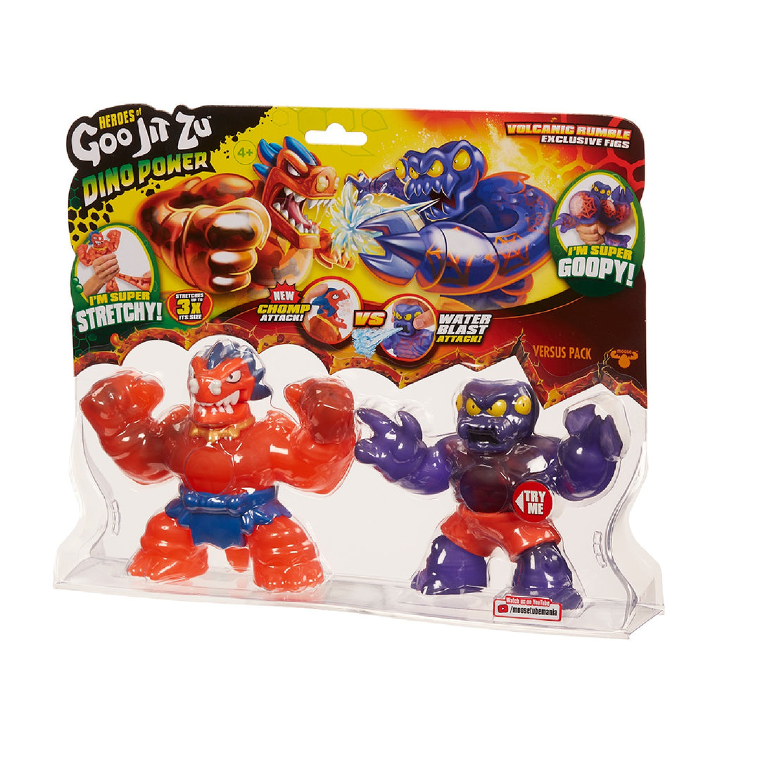 Heroes Of Goo Jit Zu GOJ41111 Heroes Of Goo Jit Zu Dino Power Volcanic Rumble Figura 2 Pack Redback & Blazagon