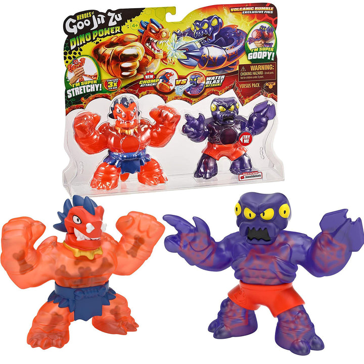 Heroes Of Goo Jit Zu GOJ41111 Heroes Of Goo Jit Zu Dino Power Volcanic Rumble Figura 2 Pack Redback & Blazagon