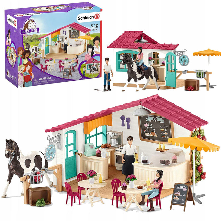 Schleich SLH42519 Schleich Horse Club Rider Cafe Cafe Jucărie Figurină de jucărie Horse Playset Accesorii 34 PCS