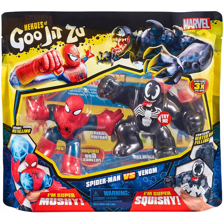 Heroes of Goo Jit Zu GOJ41146 Heroes of Goo Jit Zu Marvel Spider Man vs Venom Figura de acțiune 2 Pack