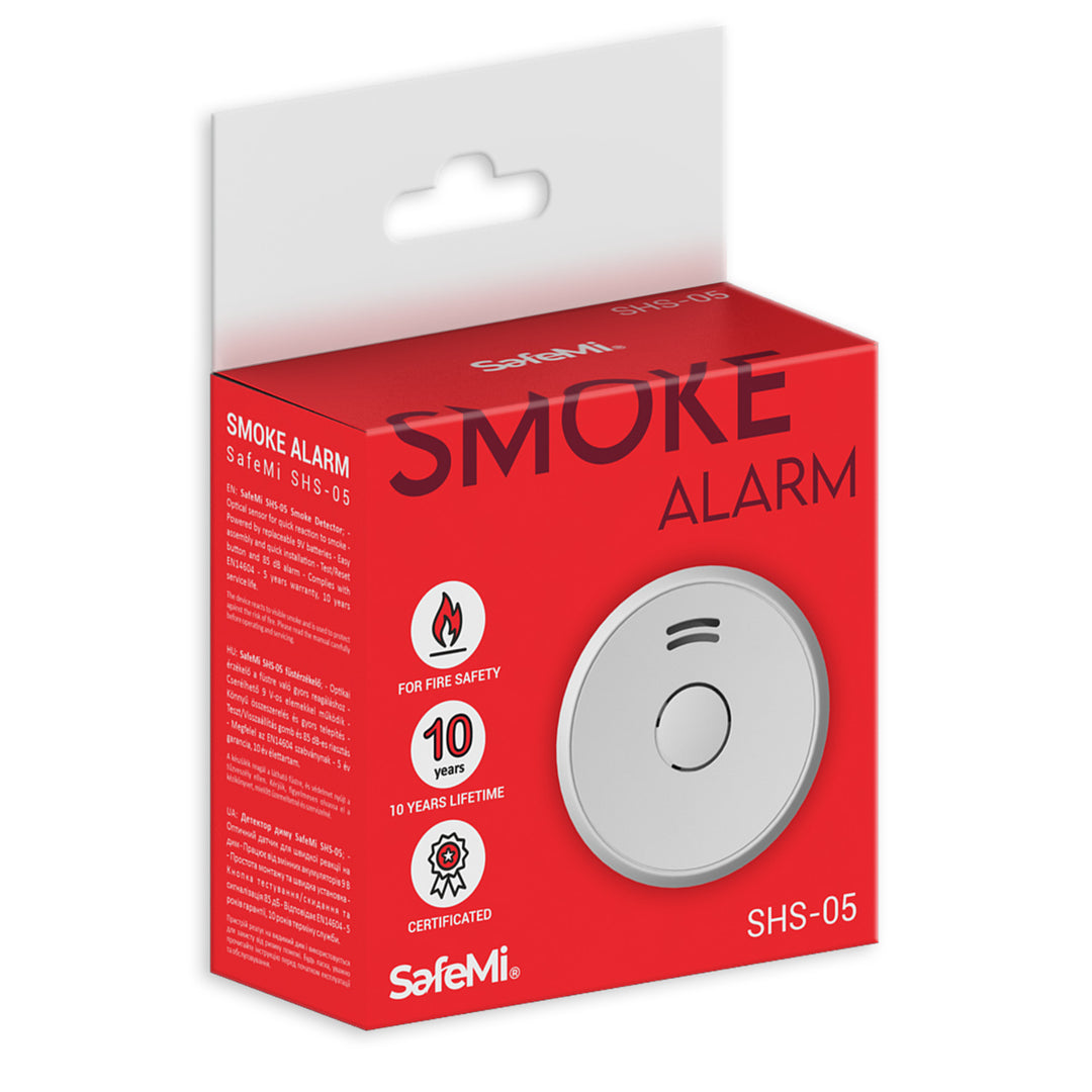 SafeMi SHS-05 Alarma de fum fără fir cu baterie de 9V