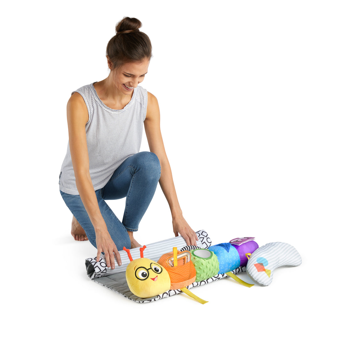 Bright Starts 11745 Baby Einstein Baby Einstein Tummy Play Mat Travel Belly 3 în 1 portabil detașabil detașabil detașabil pernă moale în siguranță