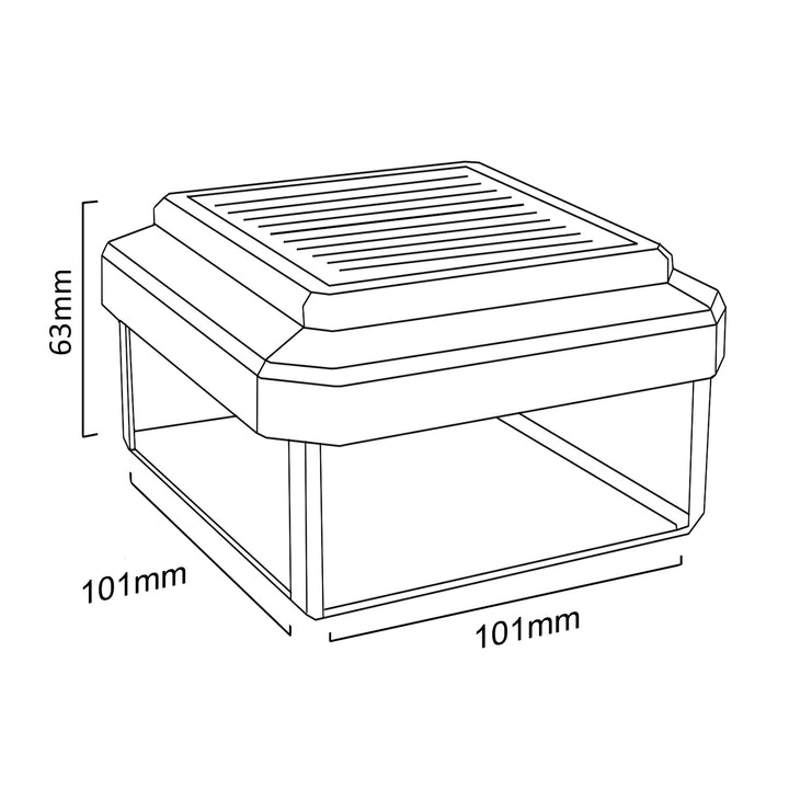 Lampa solara pentru gard, LED, 10 x 10 x 6.3 cm, GB128, negru-transparent