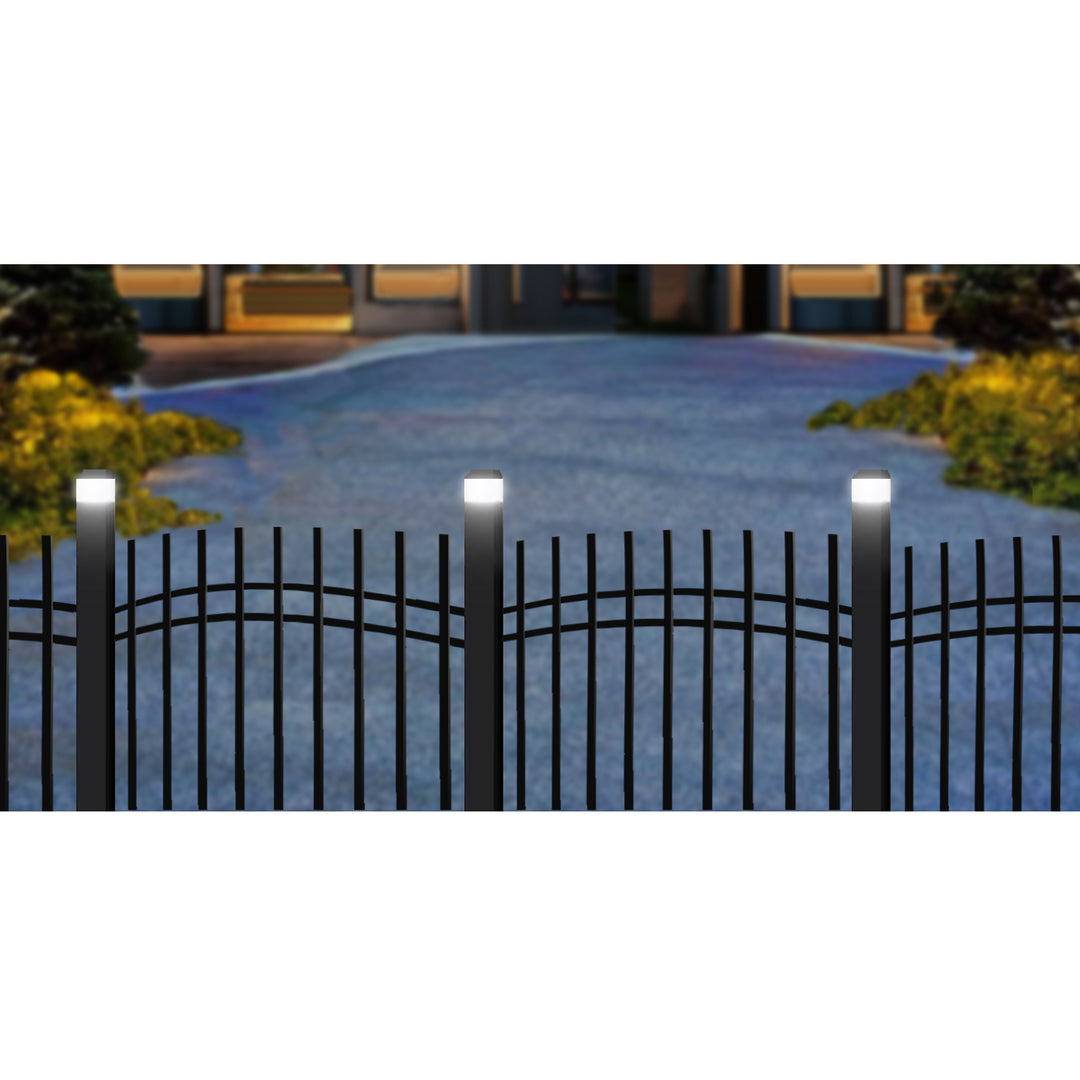 Lampa solara pentru gard, LED, 10 x 10 x 6.3 cm, GB128, negru-transparent