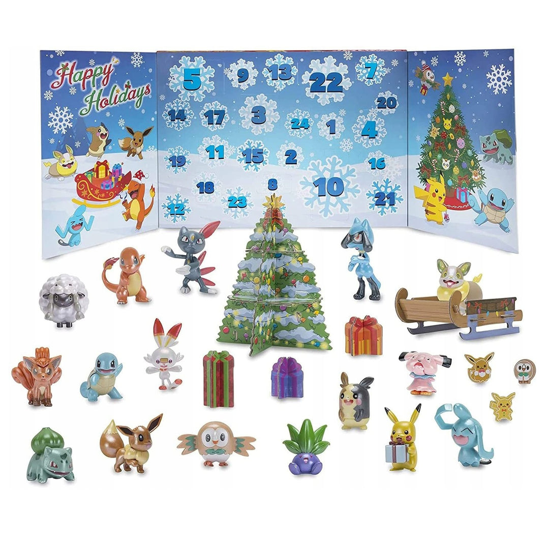 Calendarul de vacanță Pokemon Advent 2021 24 de cadouri în interior cu Pikachu de Crăciun