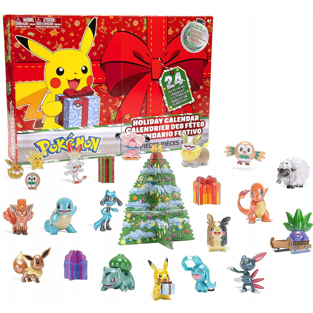 Calendarul de vacanță Pokemon Advent 2021 24 de cadouri în interior cu Pikachu de Crăciun