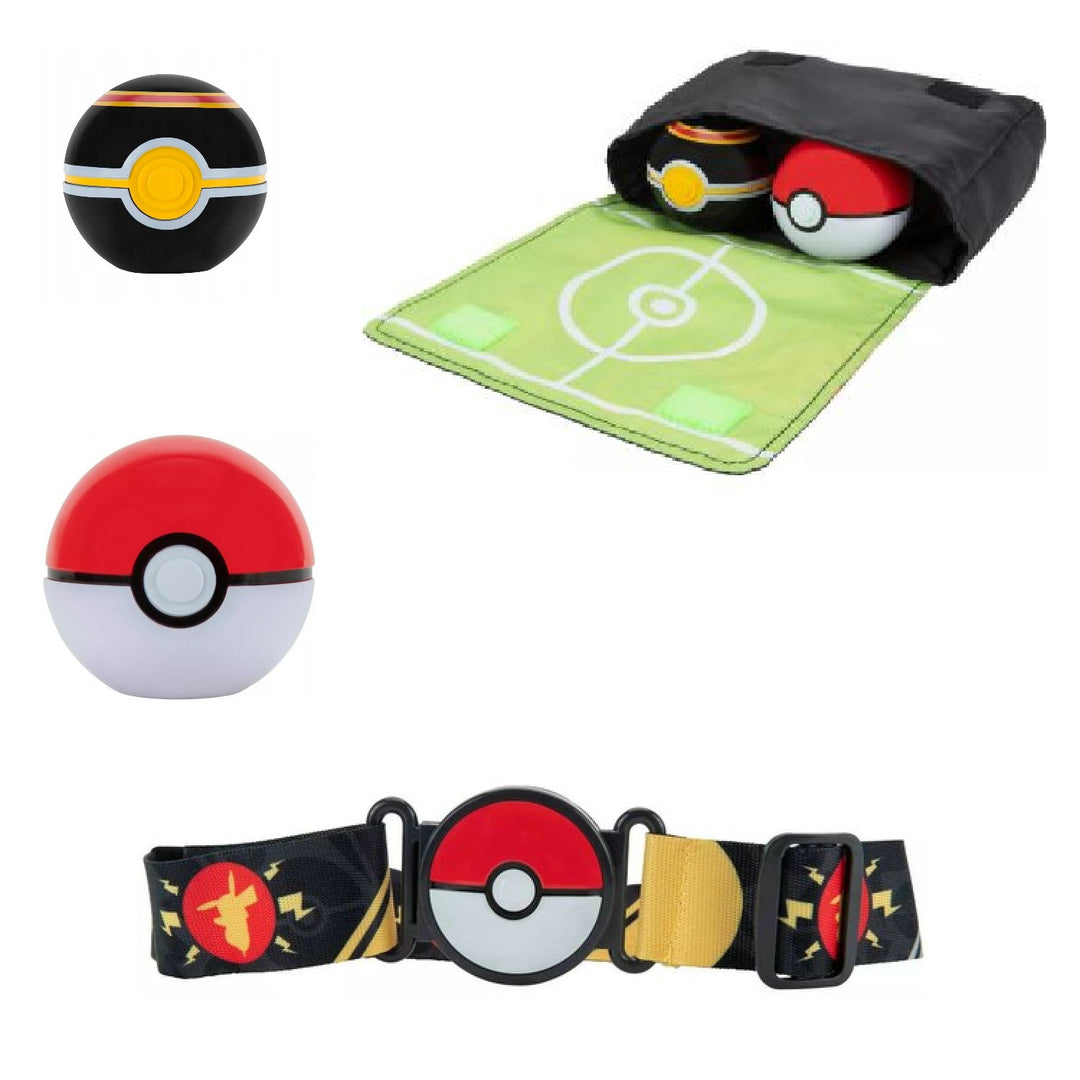 Set de antrenament Pokemon Bandolier Clip n Go, cu centură și geantă de antrenament