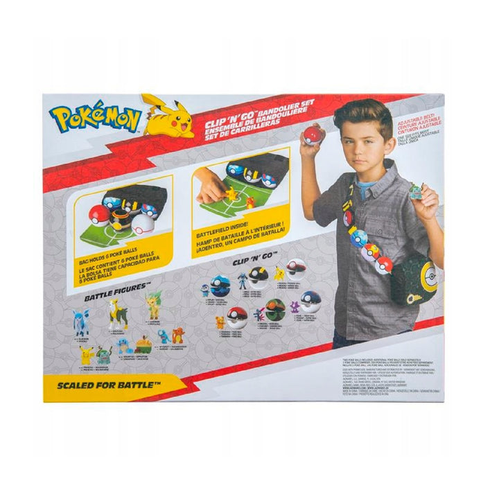 Set de antrenament Pokemon Bandolier Clip n Go, cu centură și geantă de antrenament