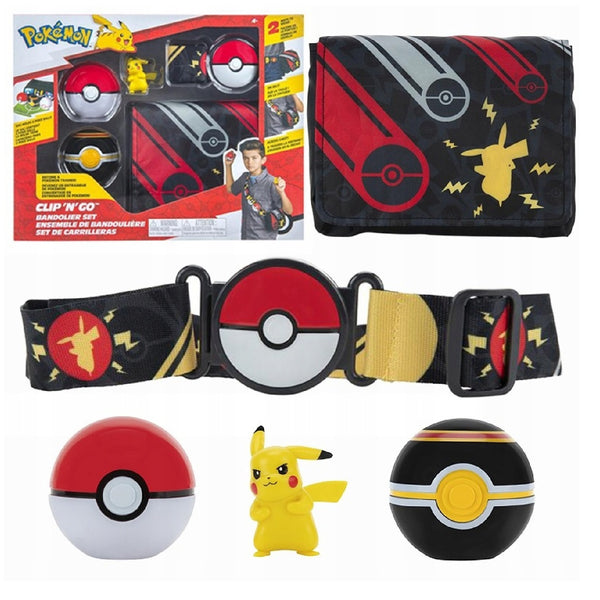 Set de antrenament Pokemon Bandolier Clip n Go, cu centură și geantă de antrenament