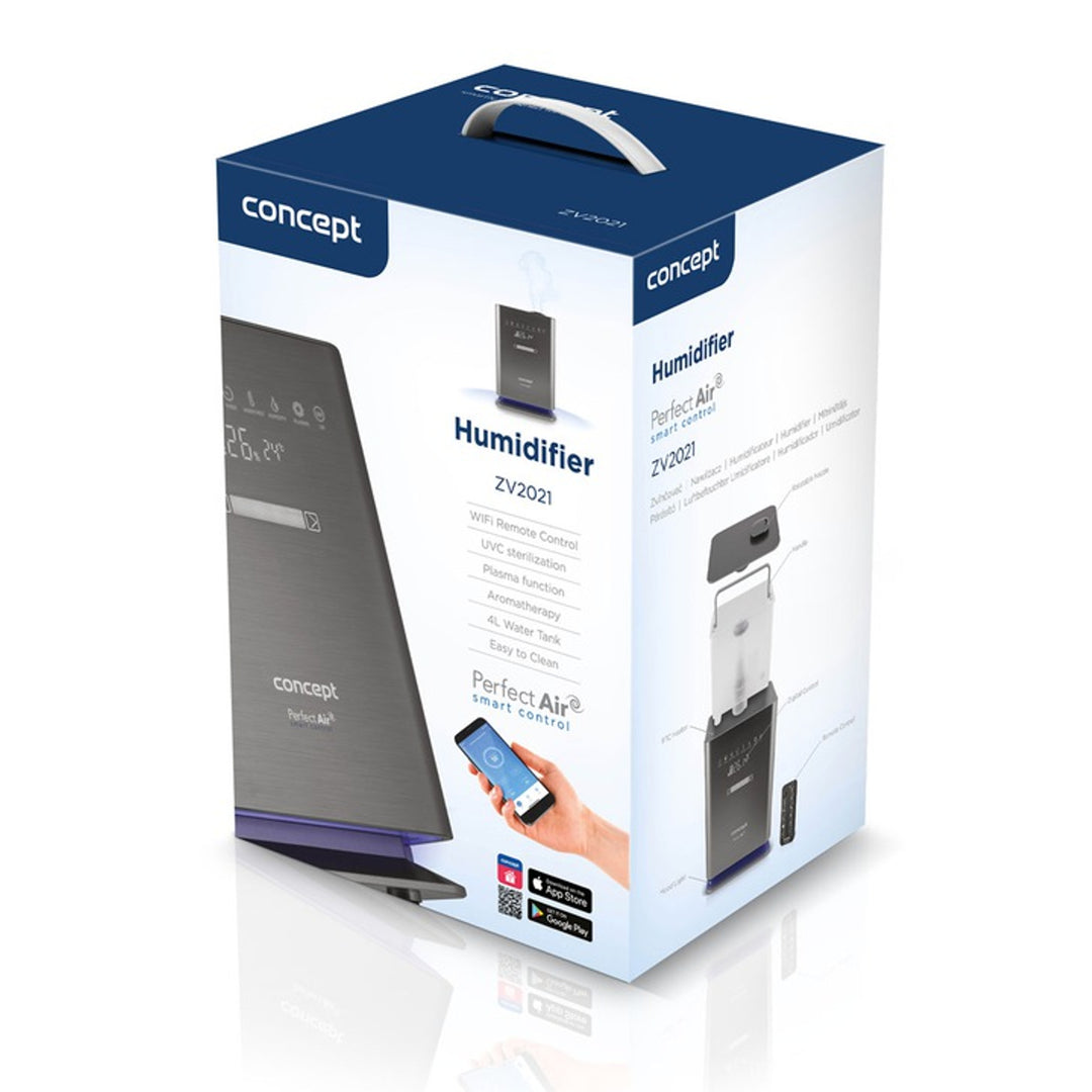 CONCEPT ZV2021 Umidificator Perfect Air Wifi Wifi Remote Aromatherapy Timer UV UVC LED Display