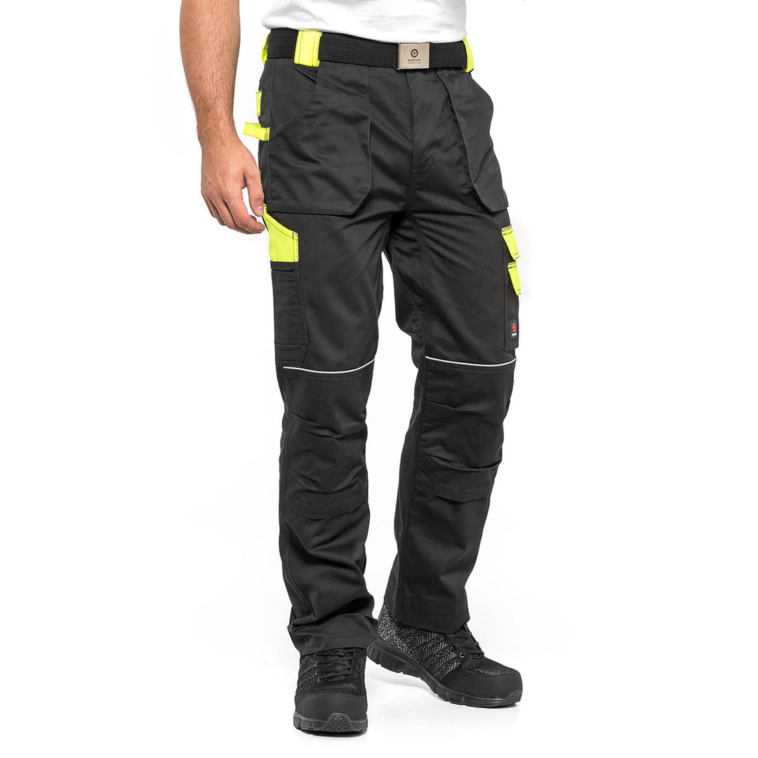 Pantaloni protectia muncii Helios, Negru-Galben,marimea 52