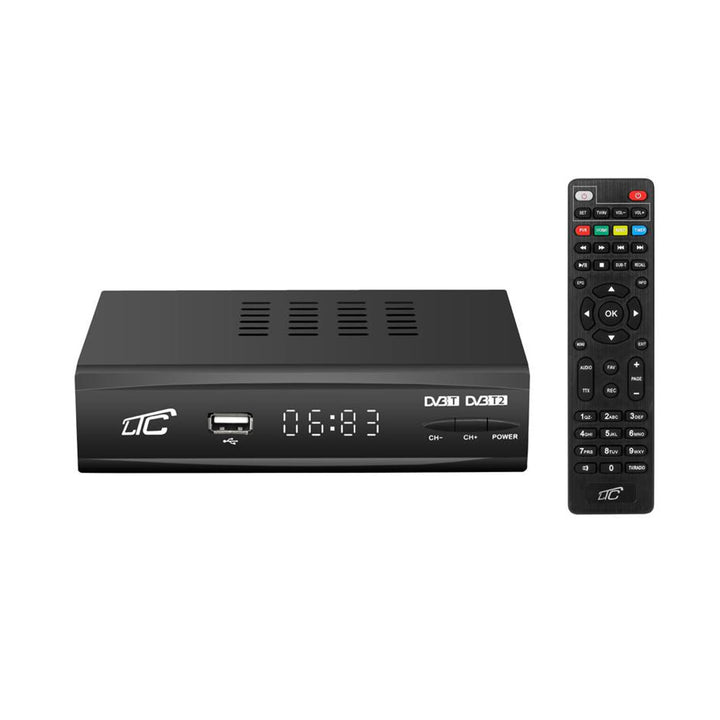 Receptor Digital Terestru TV Tuner DVB-T/T2 HD202 HEVC H.265 cu telecomandă programabilă LTC